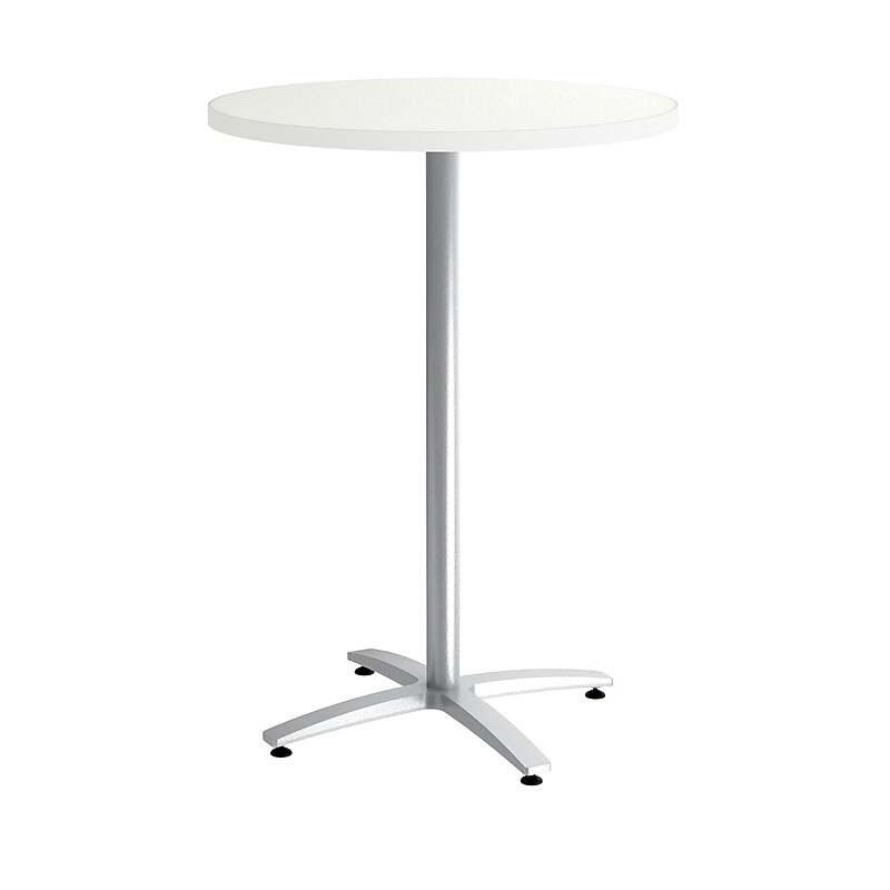 Union & Scale™ Multipurpose 30" Round Silver Mesh Laminate Bistro Height Silver Base Table (54814) image 1