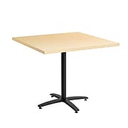 Union & Scale™ Workplace2.0™ Multipurpose 36" Square Natural Maple Laminate Seated Height Black Base Table (54829)