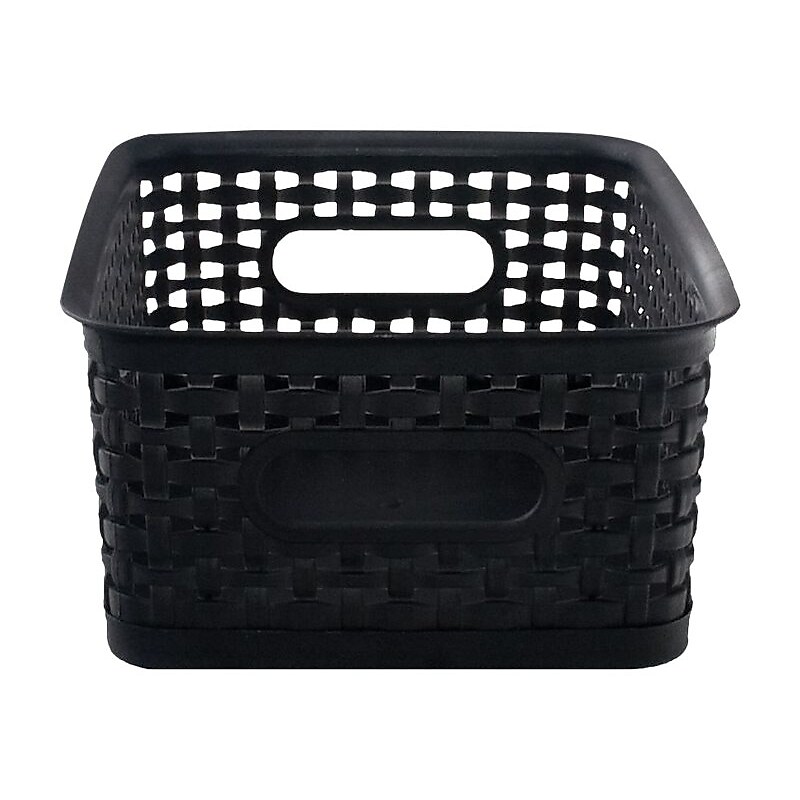 Advantus Small Weave Plastic Bin, Black, Each (36000) image 1