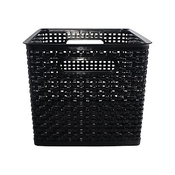 Mount-It! 51.78 Qt. Open Lid Storage Crate, Black (WI-3002) | Staples
