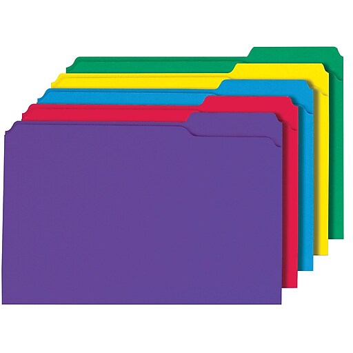 Staples Colored 3Tab File Folders, Legal, Assorted Colors, 100/pack Staples