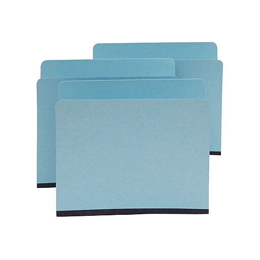 Staples Pressboard File Folders, Single Tab, Letter, Blue, 25/Box at
