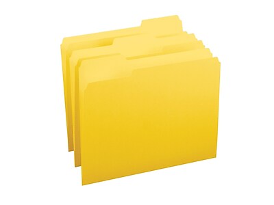 Yellow 1/3-Cut Tab 100 per Box Letter Size 12943 Smead File Folder 