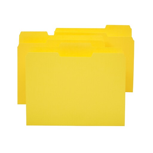 Staples File Folders, 3Tab, Letter Size, Yellow, 24/Pack (659800) at