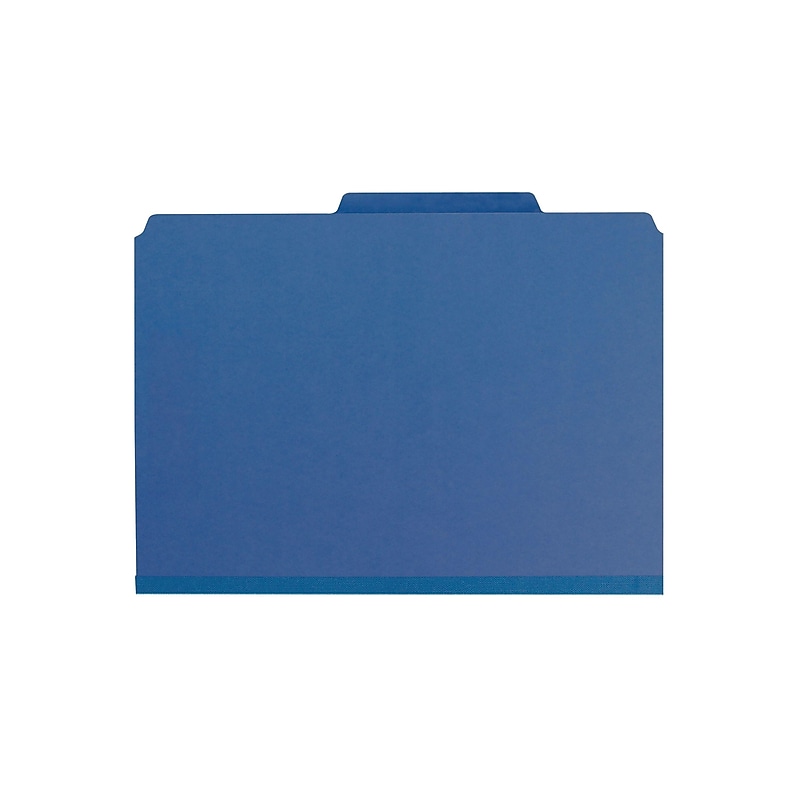 Smead Pressboard File Folder, 1/3-Cut Tab, 1" Expansion, Letter Size, Dark Blue, 25/Box (21541) image 1