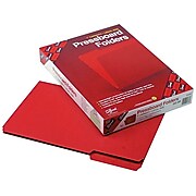 Smead Pressboard File Folder, 1/3-Cut Tab, 1" Expansion, Legal Size, Bright Red, 25 per Box (22538)