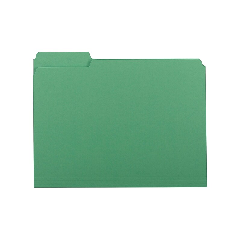 Smead Interior File Folder, 1/3-Cut Tab, Letter Size, Green, 100/Box (10247) image 1