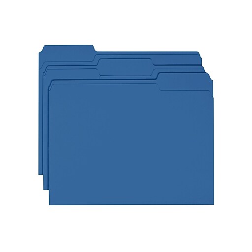 Smead File Folder, 1/3Cut Tab, Letter Size, Navy, 100/Box (13193) at