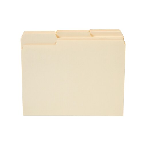 Staples 3 Tab Heavyweight Manila File Folders, Letter, 50/Box Staples