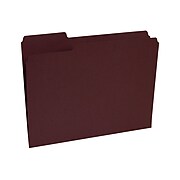 Staples® Colored Top-Tab File Folders, 3 Tab, Maroon, Letter Size, 100/Pack