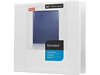 Assorted Items Of Staples Standard 1.5" 3-Ring View Binder, White (26339-CC),Size: large