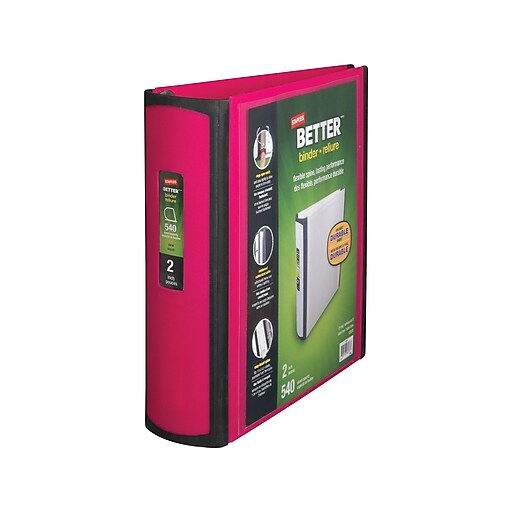 Staples 2" 3Ring Better Binder, Pink (13570CC) at Staples