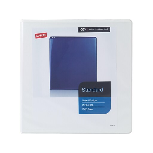 Staples 2inch Standard View Binder with DRings, White, 6/pack (26432) at Staples