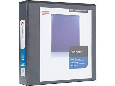 Staples Standard 2" 3-Ring View Binder Black (26443-CC) 82647