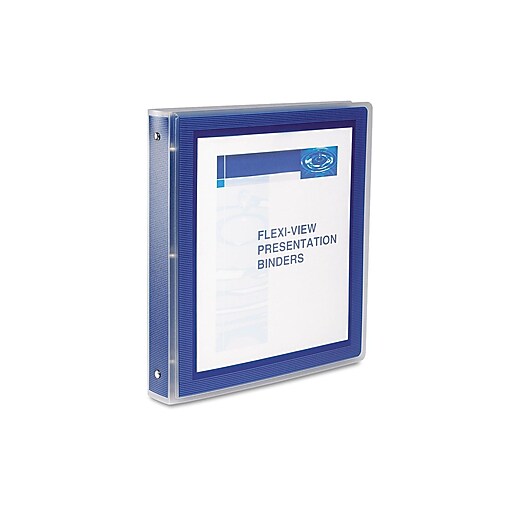 Avery FlexiView 1.5Inch Round 3Ring Presentation Binder, Navy Blue