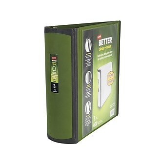 Staples 3" 3-Ring Better Binder, Olive (22173-US)