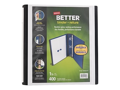 Staples 2-inch 3-Ring Better Binder, Yellow, 2/Pack