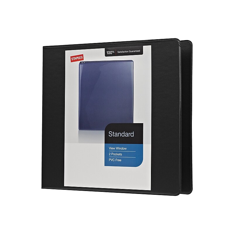 Staples 1" 3-Ring View Binder, Black (26338-CC) image 1