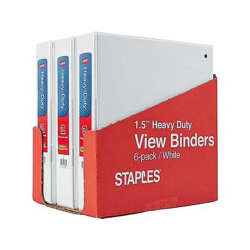 Staples HeavyDuty 1.5" View Binder, White (51166) at Staples