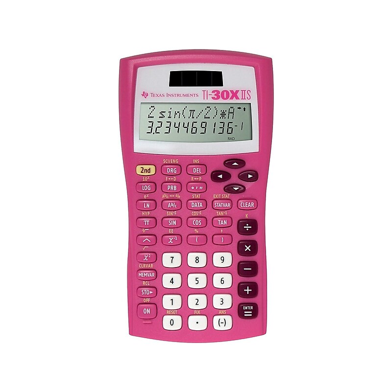 Texas Instruments 10-Digit Solar Powered Scientific Calculator, Pink (TI-30XIIS PINK4) image 1