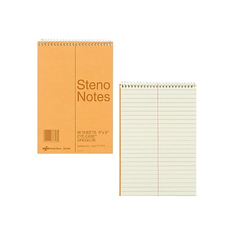 National Brand Steno Pad, 6" x 9", Gregg, Brown, 60 Sheets/Pad (36646)