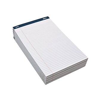 Signa Letter Notepads, 8.5" x 14", Wide, White, 50 Sheets/Pad, 12 Pads/Pack (18127/18127STP)