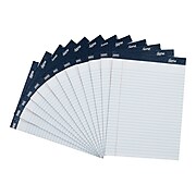 Staples Signa Notepads, 8.5" x 11.75", Wide, White, 50 Sheets/Pad, 12 Pads/Pack (18134/18134STP)