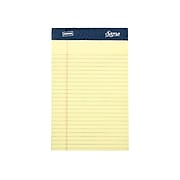 Signa Notepads, 5" x 8", Narrow, Yellow, 50 Sheets/Pad, 12 Pads/Pack (18132/18132STP)
