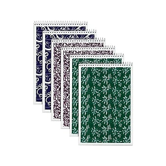 TOPS Designer Steno Pads, 6" x 9", Gregg, Assorted Color Covers, 80 Sheets/Pad, 6 Pads/Pack (TOP 80229)