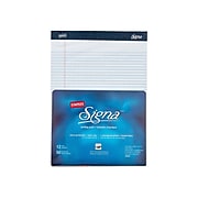 Signa Letter Notepads, 8.5" x 11.75", Narrow, White, 50 Sheets/Pad, 12 Pads/Pack (18589/18589STP)
