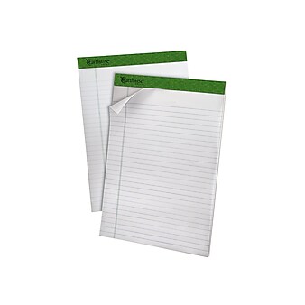 Ampad Earthwise Notepads, 8.5" x 11.75", Wide, White, 50 Sheets/Pad, 4 Pads/Pack (TOP 40102R)