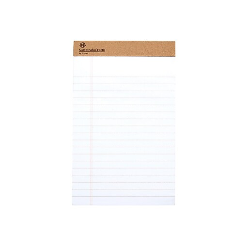Staples Notepads 8.5" X 11.75" Wide White 50 Sh./Pad 12 Pads/PK TR58185