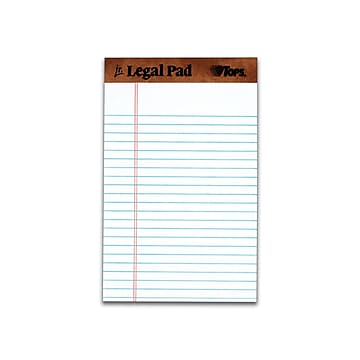 Staples 5" x 8" Fashion Legal Pads with Border Narrow Ruled 4/Pack 498354 