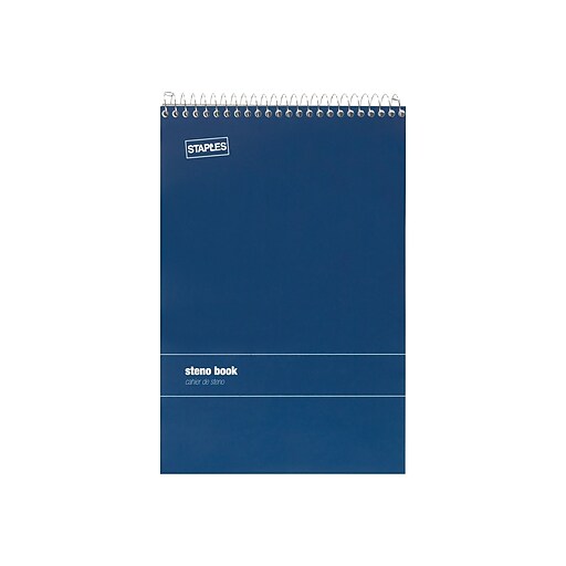 Staples® White Paper Steno Pads, Gregg Ruled, 6" x 9", 12/pack Staples