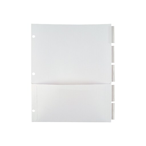 Staples Insertable Paper Dividers, 5Tab, Clear (13497/11271) Staples