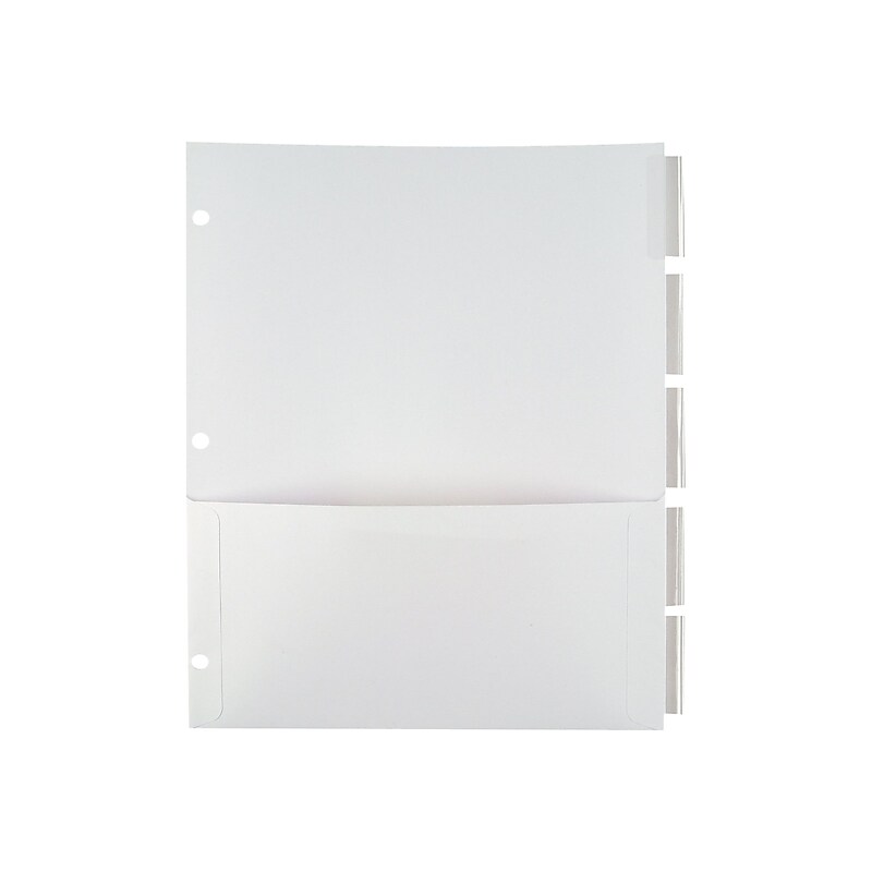 Staples Insertable Paper Dividers, 5-Tab, Clear (13497/11271) image 1