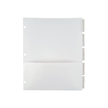 Staples Insertable Paper Dividers, 5-Tab, Clear (13497/11271)