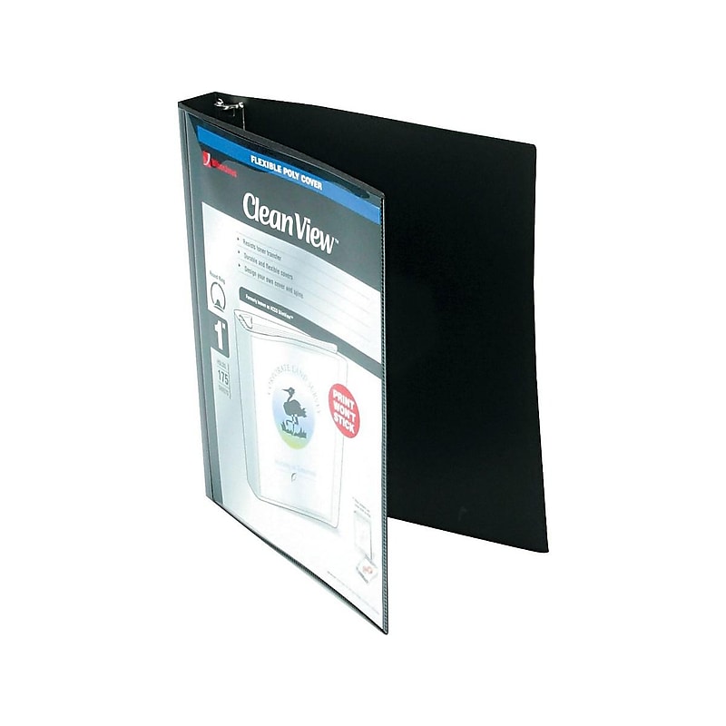Wilson Jones CleanView Professional 1" 3-Ring View Binders, Black (43341) image 1