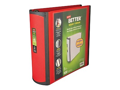 Plus Unruled Refill Select Details about   Staples Better 3/4" Rnd 3-Ring Micro View Binder