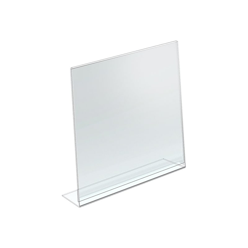 Azar Sign Holders, 8.5" x 11", Vertical, Tabletop, Clear Acrylic, 10/Pack (112714) image 1