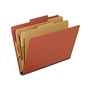 Pendaflex® Six-Section Colored PressGuard Classification Folders, Letter Size, Red, 10/Box (1257R)