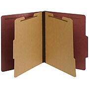 Pendaflex® Six-Section Colored PressGuard Classification Folders, Letter Size, Red, 10/Box (1257R)