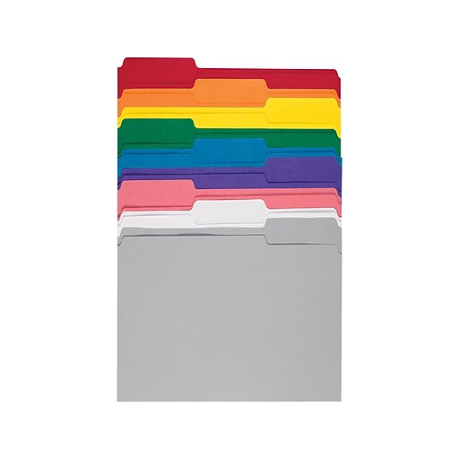 Shop Staples for Staples® Colored TopTab File Folders, 3 Tab, 9 Color