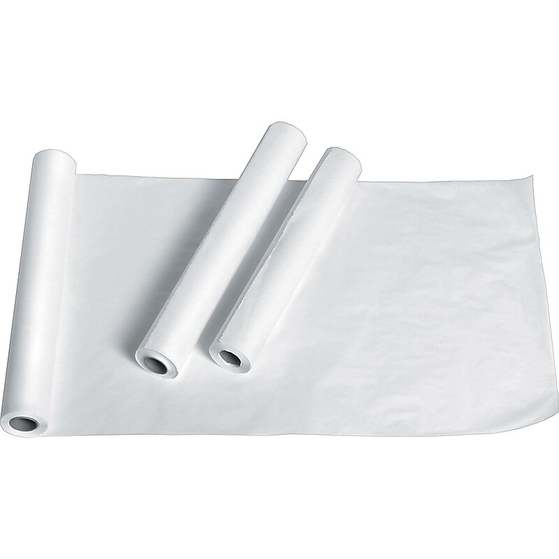 Medline Deluxe 125' x 18" Exam Table Paper, White Crepe, 12/Carton (NON24324) image 1