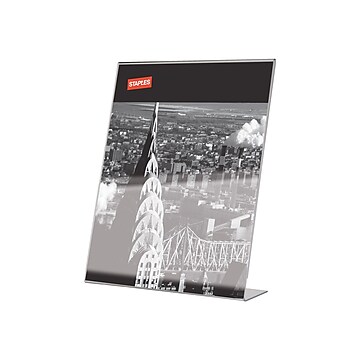 Staples Sign Holder, 8.5" x 11", Clear Plastic (53126/18387)