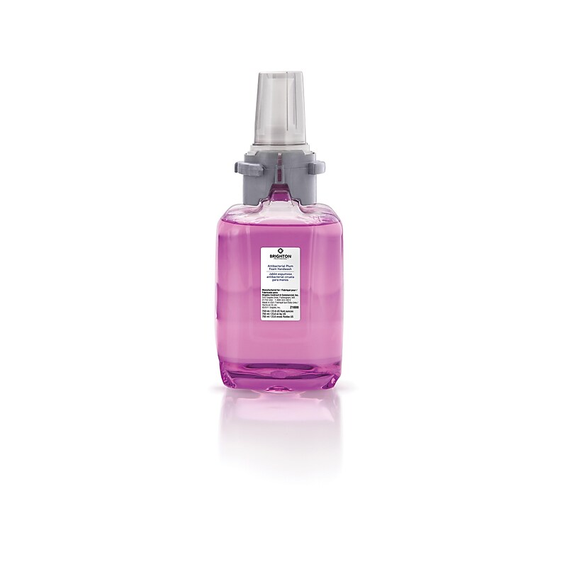 Brighton Professional Antibacterial Foaming Hand Soap Refill for ADX 7 Dispenser, Plum Scent, 700 ml, 4/Carton (BPR50956) image 1
