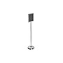 Azar Sign Holder, 10" x 37.63", Vertical, Freestanding, Silver, Metal (300283)~#|#~sp36618773_sc7