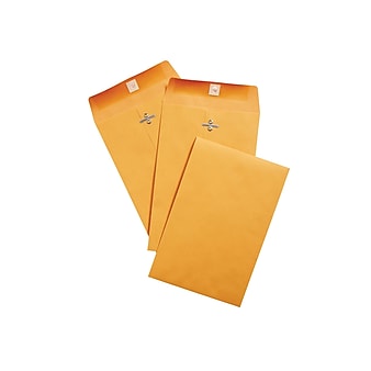 Staples Clasp & Moistenable Glue Catalog Envelopes, 6" x 9", Brown, 100/Box (186999/19267)