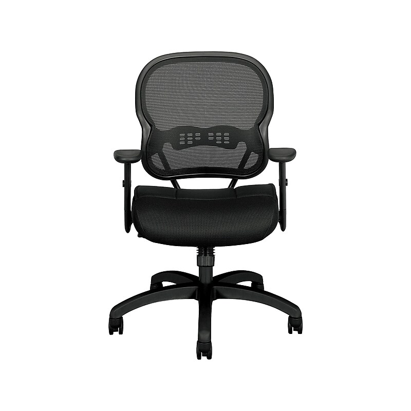 HON Wave Mesh Mid-Back Chair, Synchro-Tilt, Adjustable Arms, Black Sandwich Mesh (BSXVL712MM10) image 1