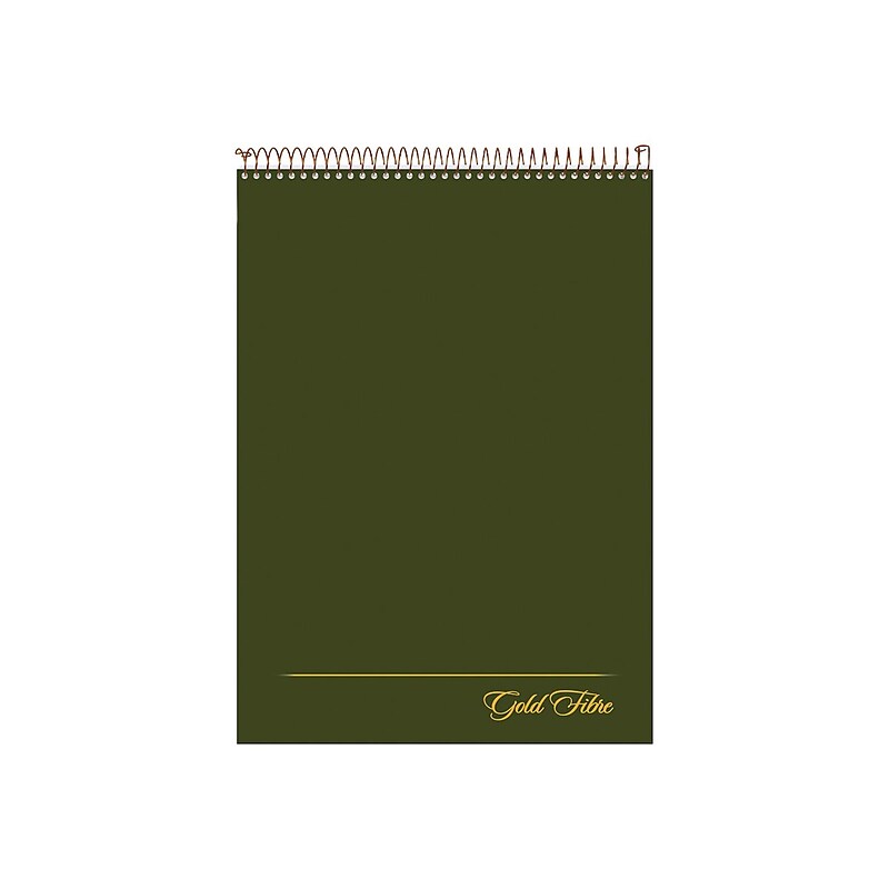 Ampad Gold Fibre Designer Series Notepad, 8.5" x 11.75", Wide Ruled, Classic Green Cover, 70 Sheets/Pad (20-811) image 1